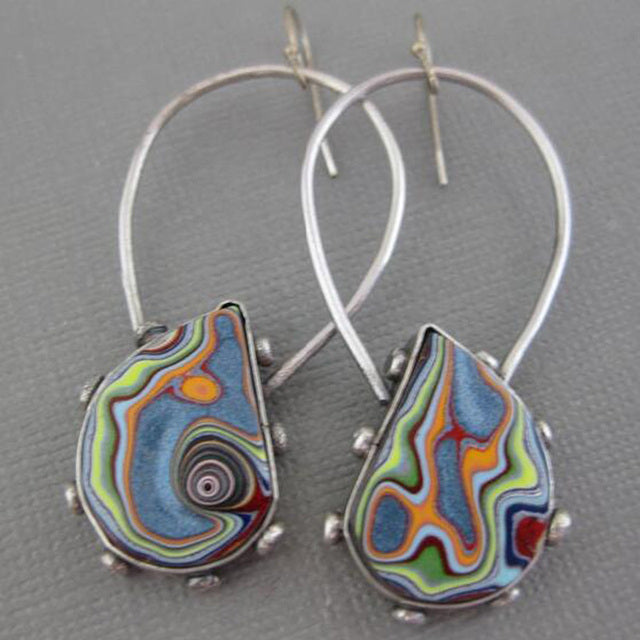 Vintage Multicolour Silber Ohrringe